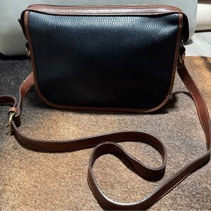 VTG Coach Sheridan/City style Crossbody Bag Black Pebbled Leather Brown Purse